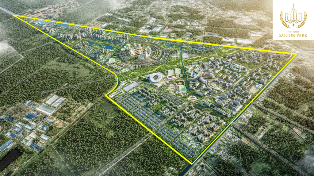 Phối cảnh toàn cảnh quy hoạch 924ha siêu đô thị Vinhomes Hóc Môn với đầy đủ tiện ích sinh thái